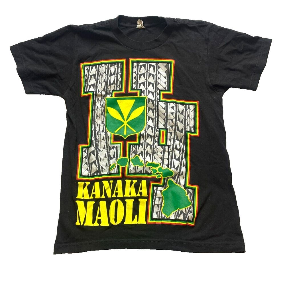 Shaka‎ Active Shirt Adult Small Black Kanaka Maoli Native Hawaiian Tribal Mens